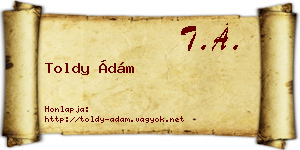 Toldy Ádám névjegykártya